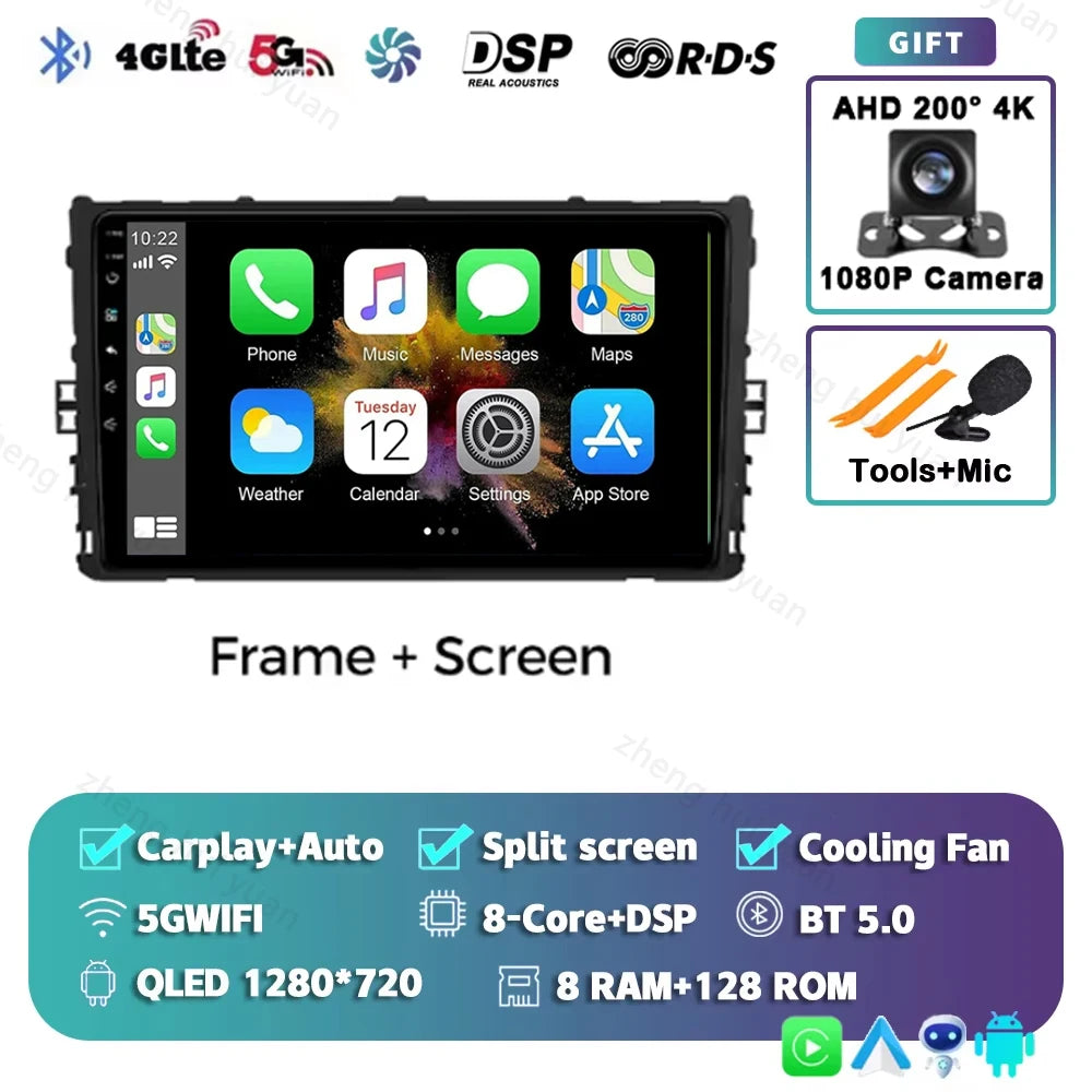 Android 15 Car Radio — Compatible with VW Polo/Jetta | 2K QLED