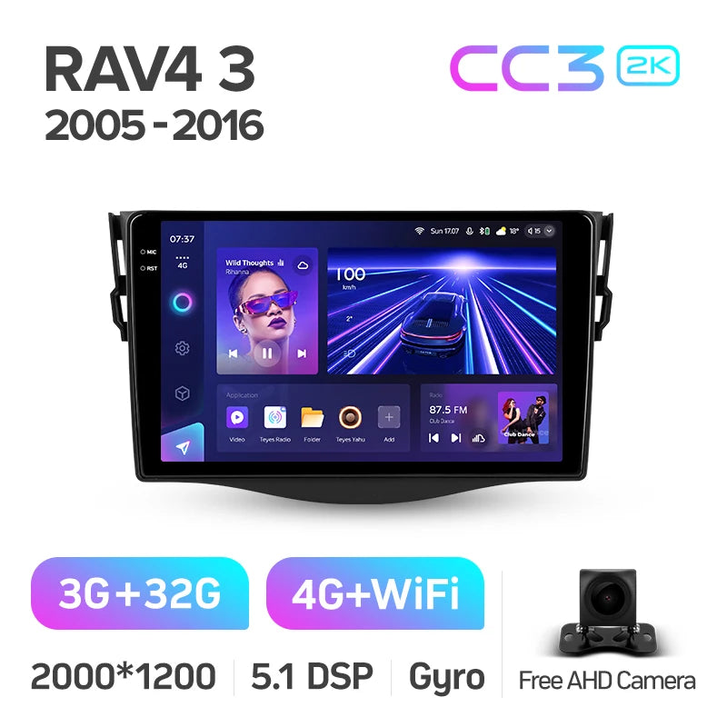 TEYES CC3 RAV4 — 2K GPS, Android 10, Multimedia