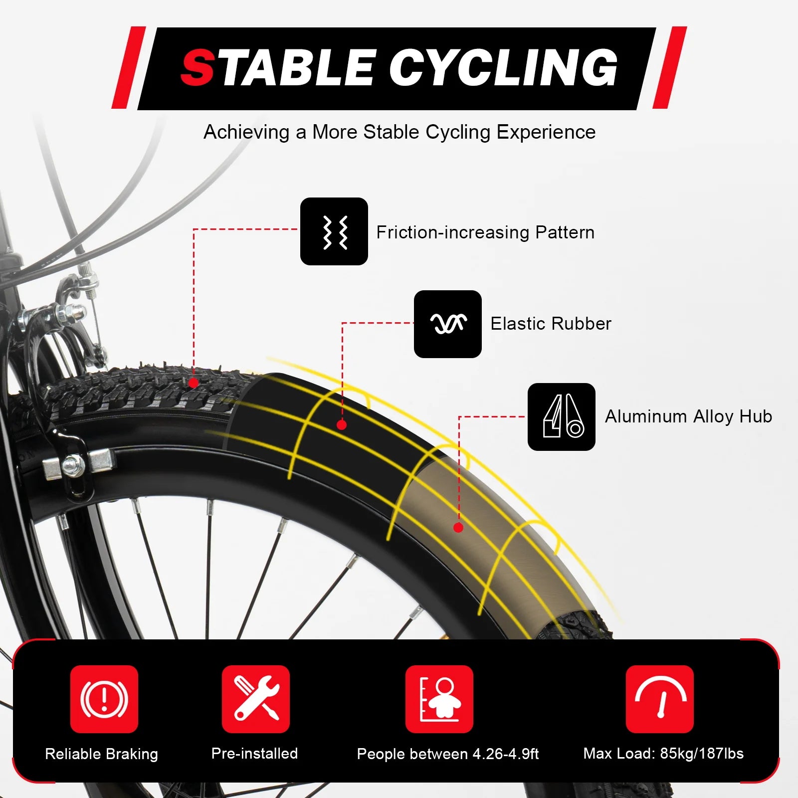 20 Inch Kids Bike Children Bicycle for Boys Girls Ages 8-12 Years Old, MTB Mountain Bike 7 Speed City Bike, GREEB/RED