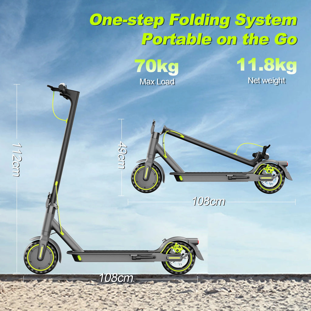 TODIMART S3 350W Portable Electric Scooter for Adults Fast Commuter e scooter with APP 36V 7.8Ah APP 25km/h 8.5'' Solid Tires