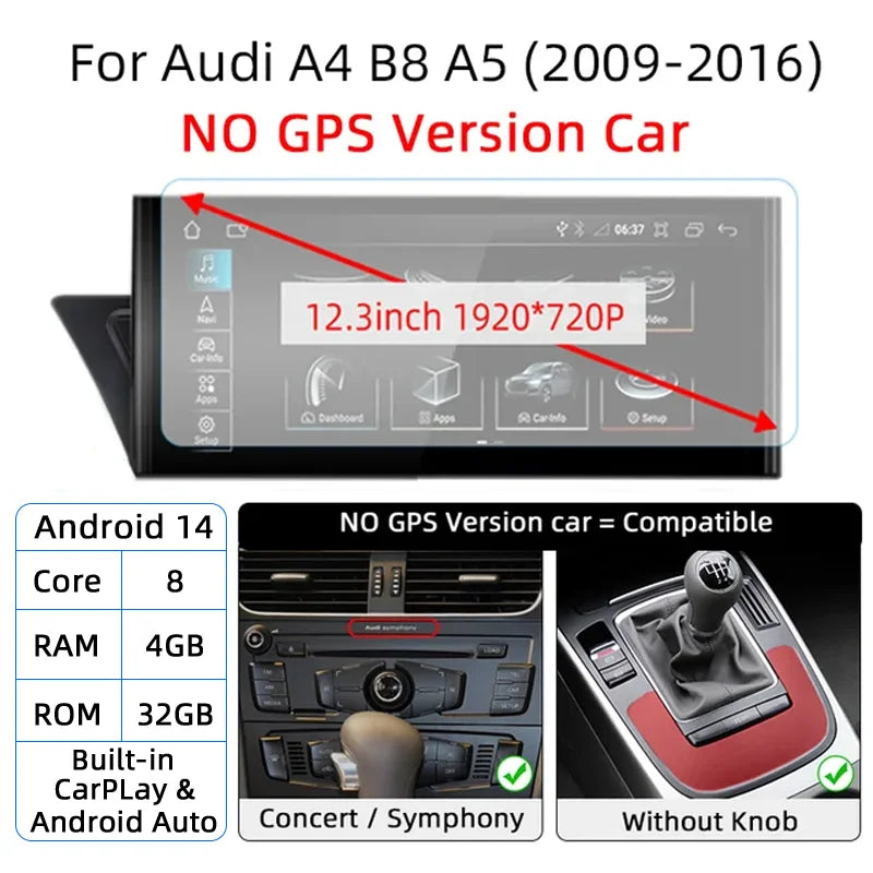 Audi A4 B8/A5 — Android 14, Wireless CarPlay