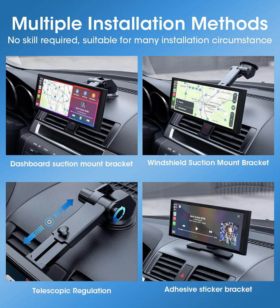 4K Dash Cam — Wireless CarPlay, Dual Lens