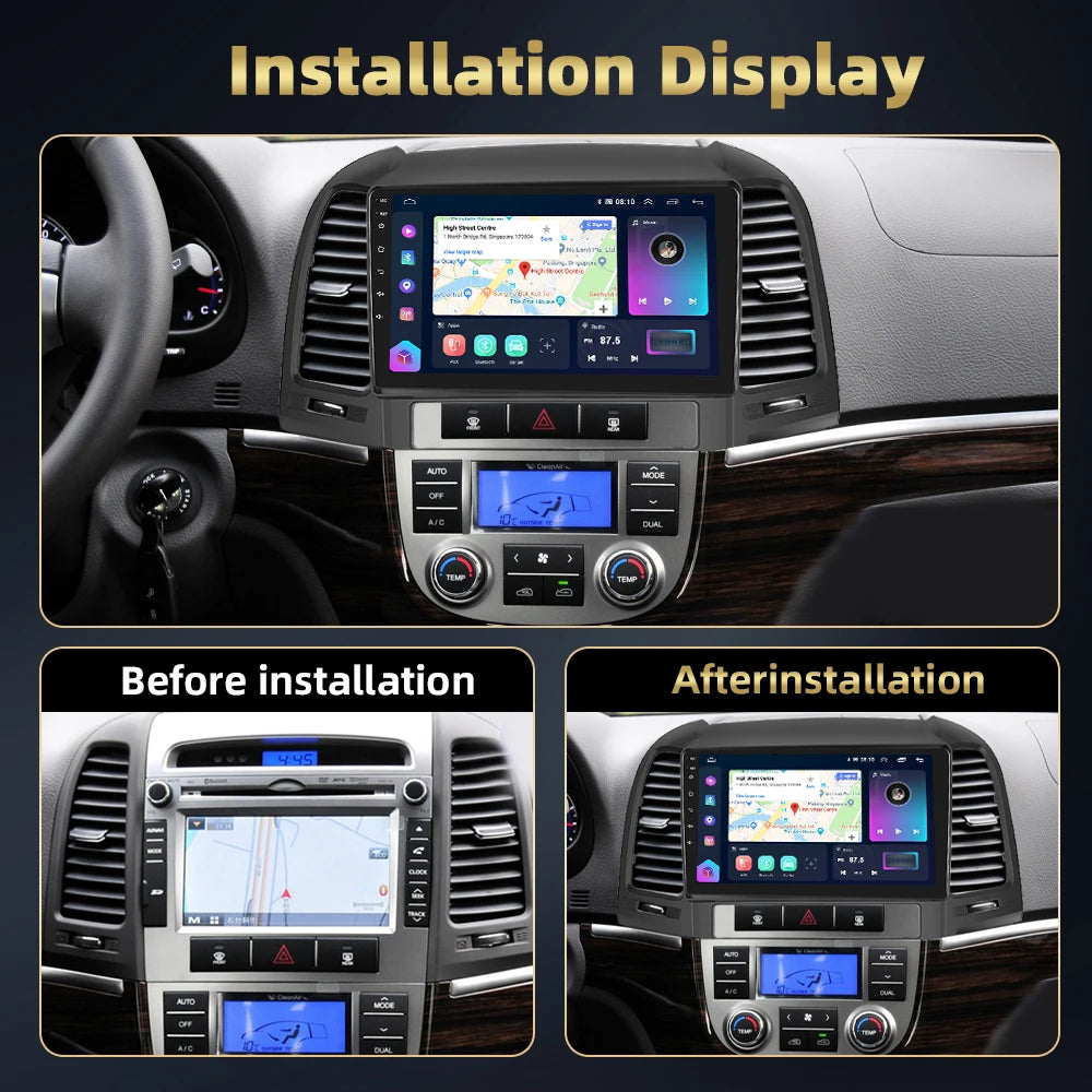Podofo Hyundai Santa Fe — 8+128G, CarPlay, 4G