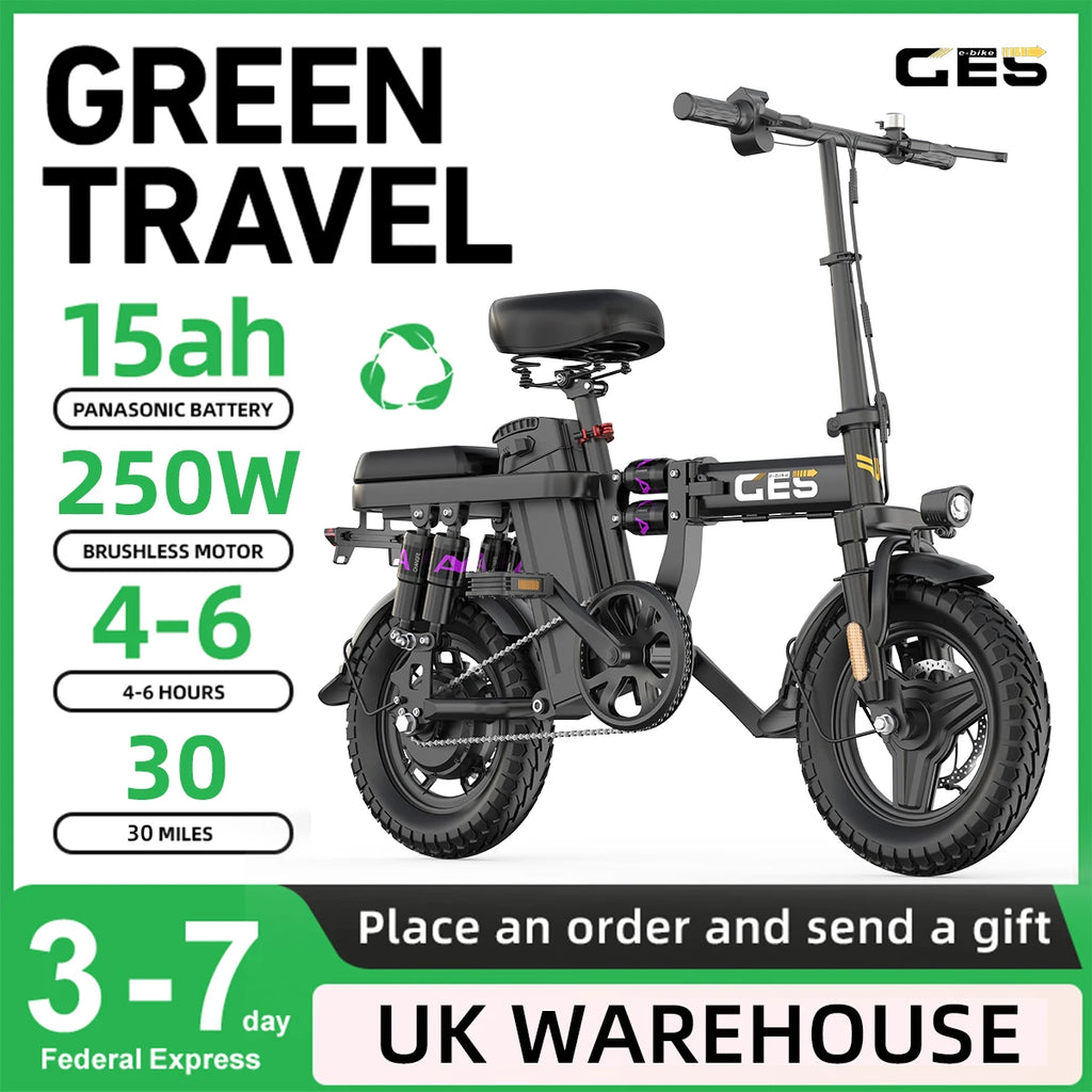 UPlee GE5 Adult E-bike 250W Men's/Women's folding ebike 48V 15AH battery City ebike Electric Bike