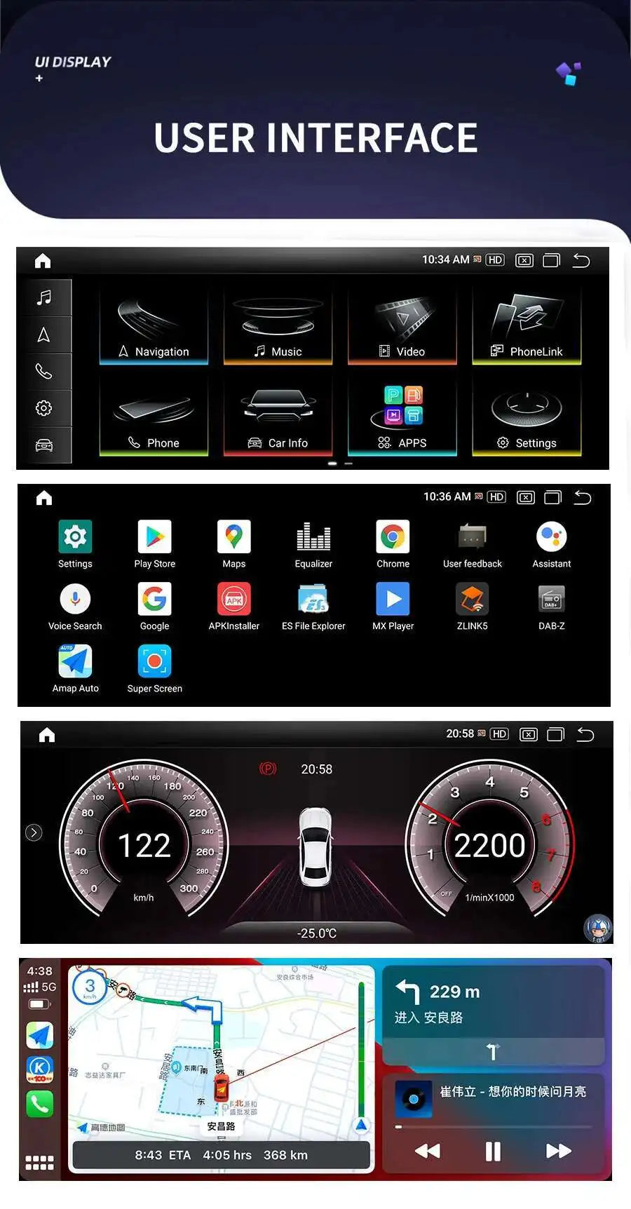 Audi A4/A5 12.3" — Android 13, QLED, CarPlay