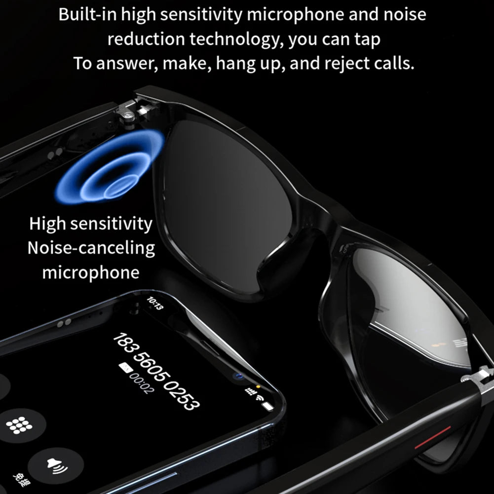 AI Smart Glasses — Voice Assistant, Bluetooth Audio