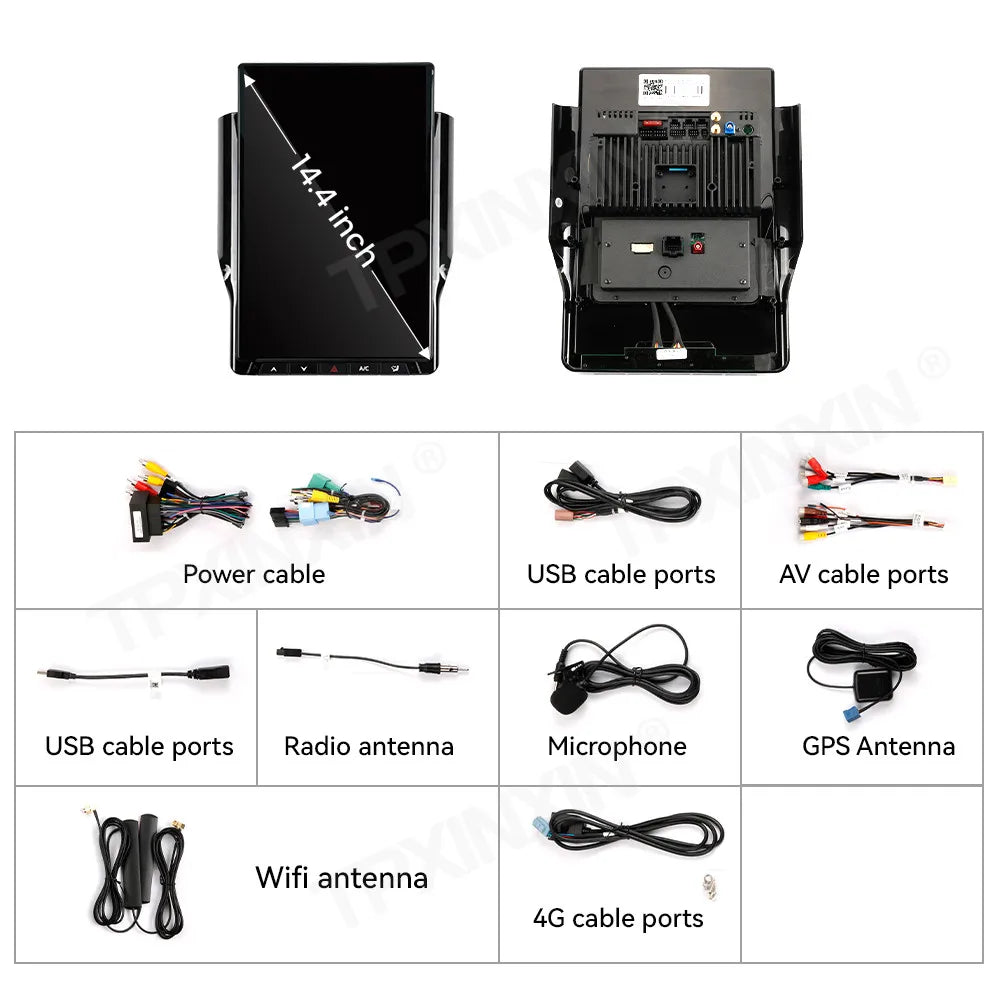 Dodge Ram 14.4" — Android 13, CarPlay, Vertical Screen