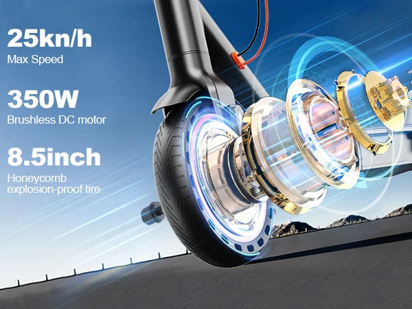 350W 7.8Ah Battery Todimart T3 Electric Scooter 8.5-Inch Foldable for Urban Commuting Sports & Entertainment