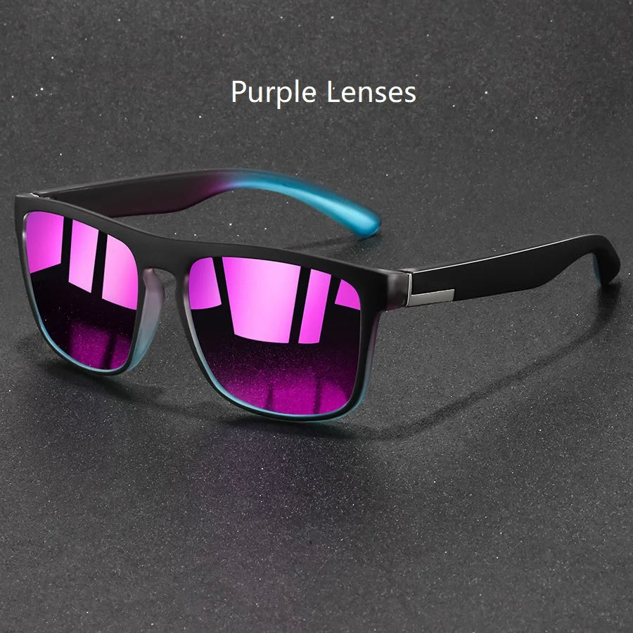 Lunettes de soleil carrées vintage — Anti-éblouissement, style rétro de designer, hommes et femmes