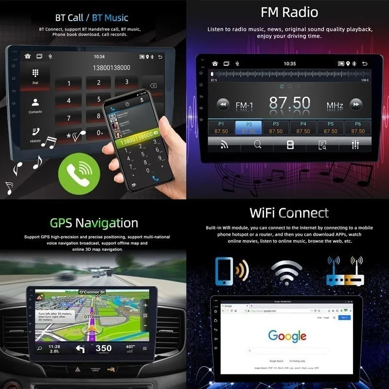 Evean 2Din Radio — Android 14, QLED, 360 Camera