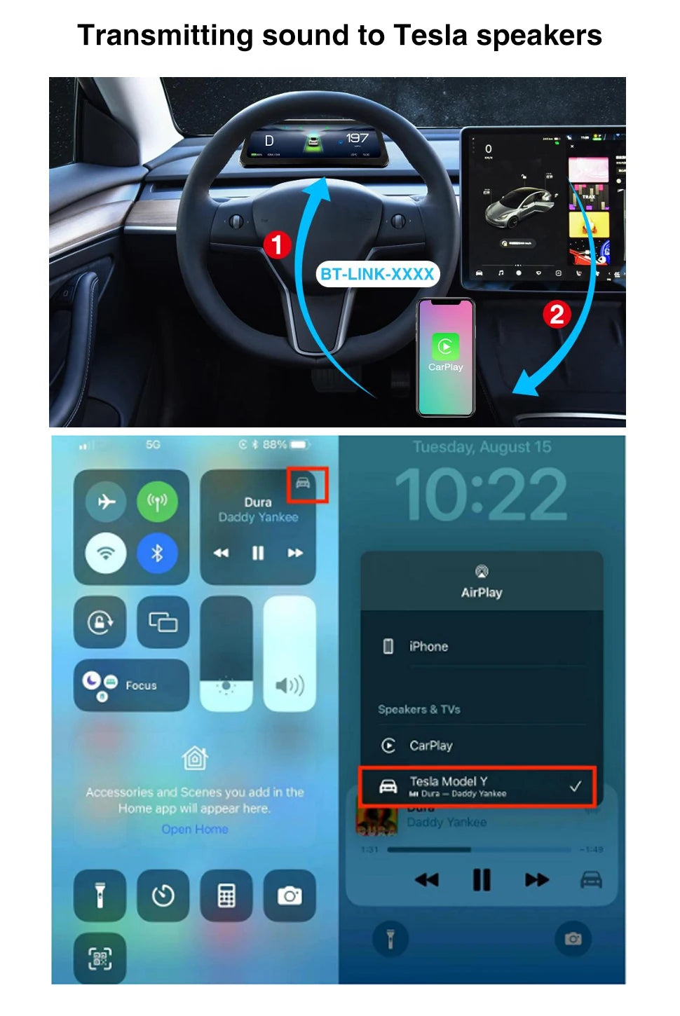 For Tesla Display 9.6 Inches New HUD For Model 3 2016-2023 & Model Y 2020-2024 Support Multiple Languages Carplay Android Auto