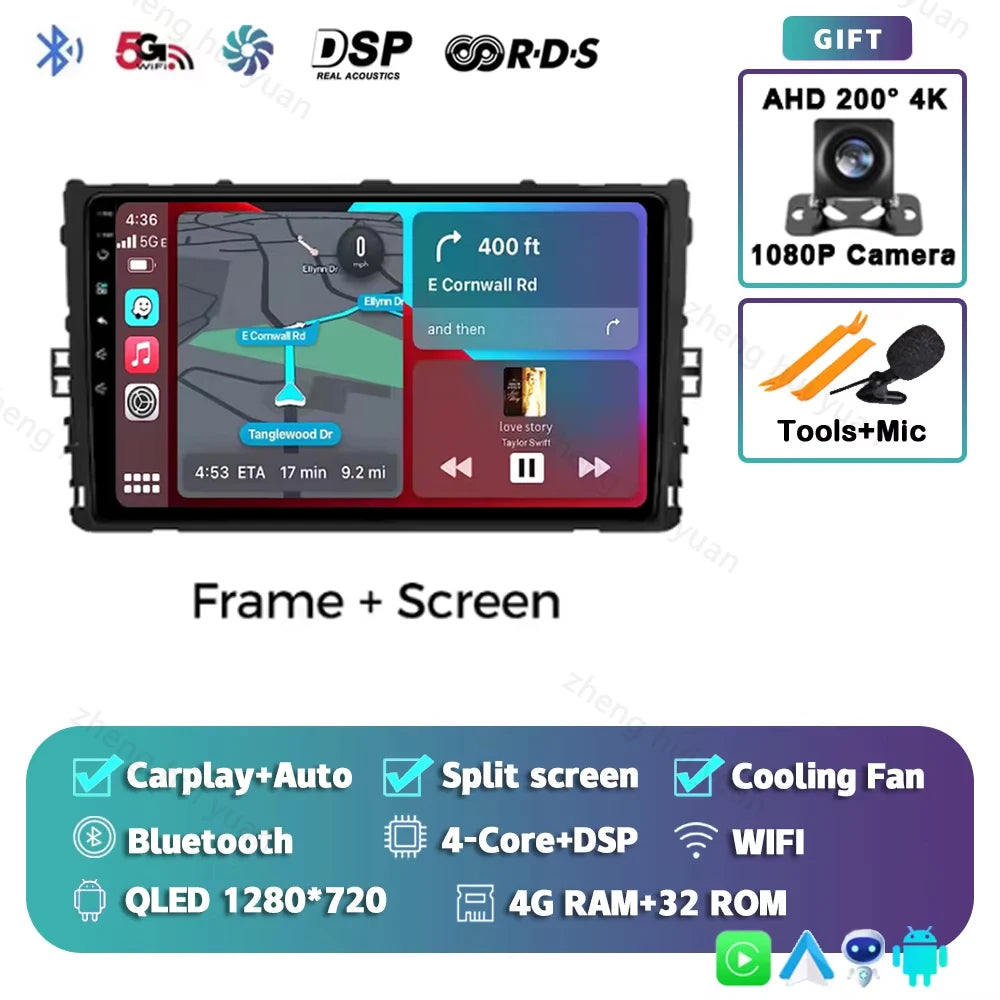 Android 15 Car Radio — Compatible with VW Polo/Jetta | 2K QLED