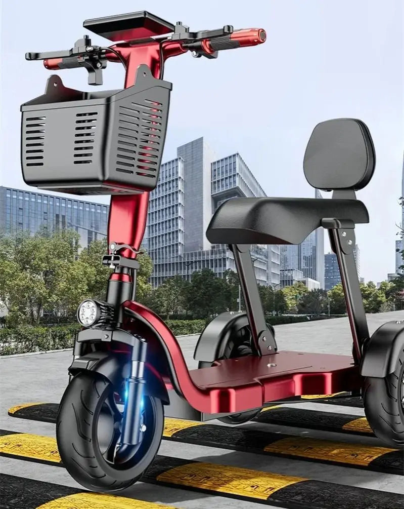 Family 3 Wheel Foldable Mobility Scooter For Seniors Anti-Theft Alarm 2 Seat Long Range 1000W Small Electric Tricycle Folding