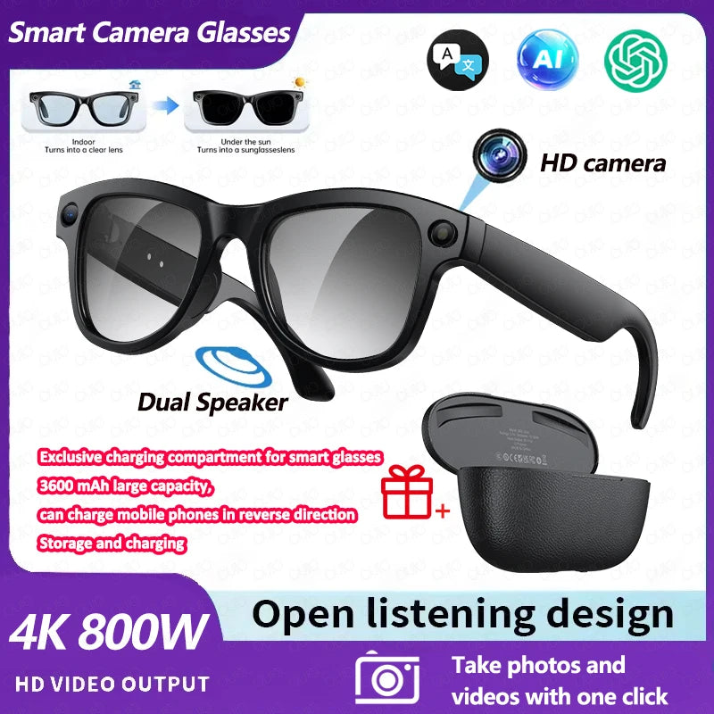 2026 AI Glasses — 4K Camera, ChatGPT, 32GB