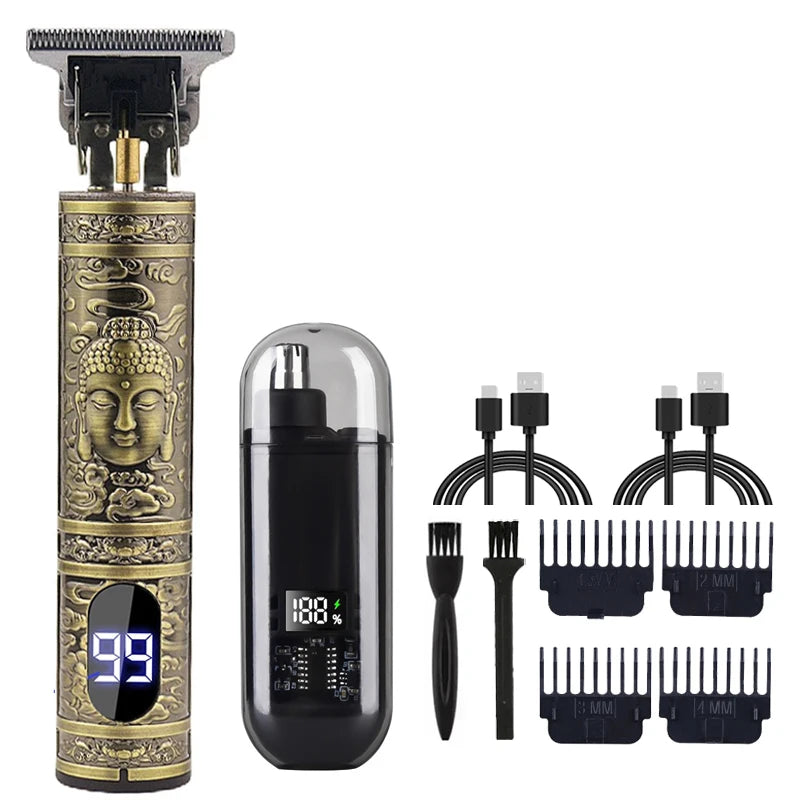 Vintage T9 Clipper — USB Rechargeable, Metal Body