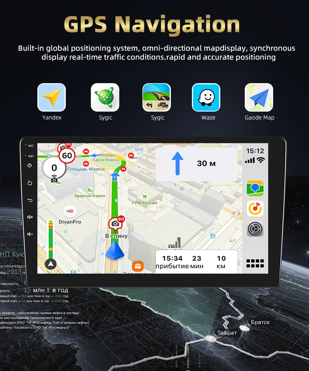 Podofo Hyundai Santa Fe — 8+128G, CarPlay, 4G