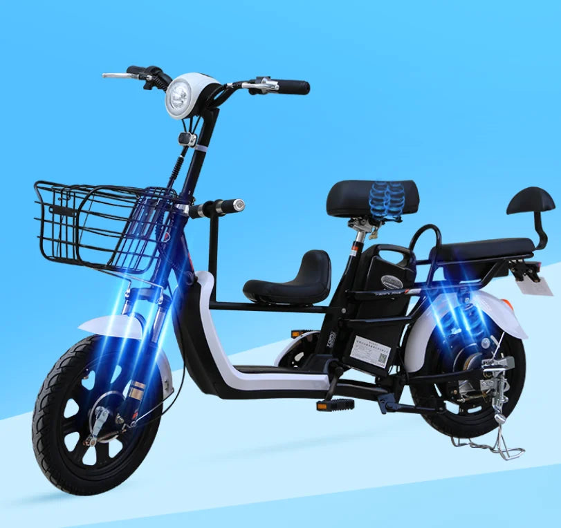 Parent-child electric bike in stock best selling 14inch three seats ebike for cheap and good quality fat bike