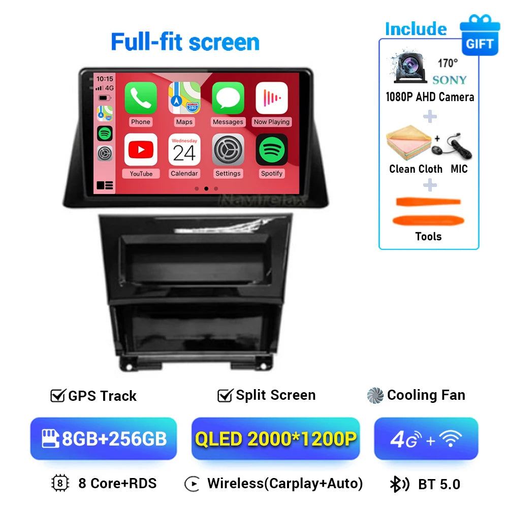Android 15 Carplay Auto Pour Honda Accord 8 2008 2009 2010 2011 2012 Autoradio Lecteur Multimédia Unité Centrale GPS DSP Audio WIFI+4G