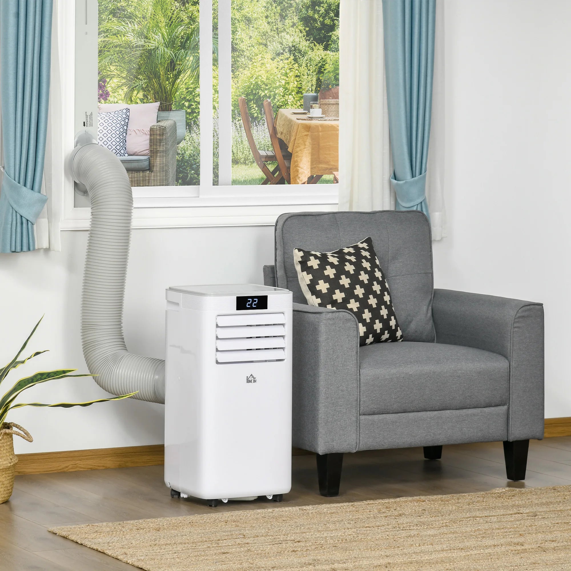 HOMCOM 7000 BTU Mobile Air Conditioner Indoor Portable AC Unit, White