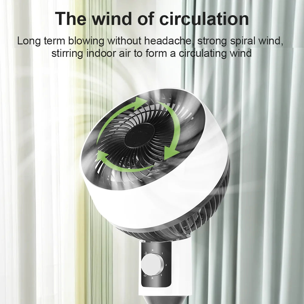 Air Circulation Fan Electric Fan Rechargeable Oscillating Fan 3-Gear Adjustment Stand Fan Household Air Circulation Fan