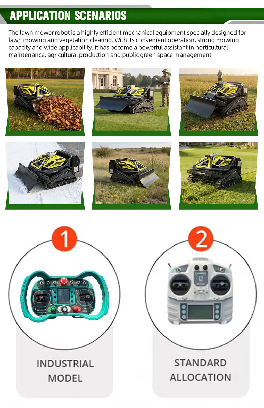Remote Control Lawn Mower Automatic Smart Robot Lawn Mower Electric RC Grass Cutter for Garden Farm Hillside