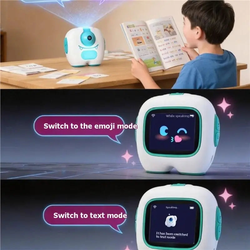 AI Intelligent Robot Interactive Voice Assistant With Wi-Fi Version Smart Clock Image Recognition Storytelling Functionality