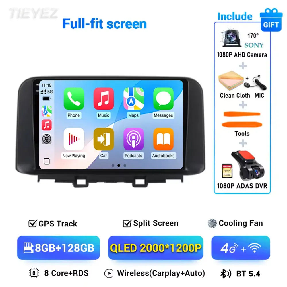 Hyundai Kona Android 15 — WiFi, CarPlay, Multimedia
