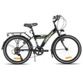 HILAND 20/24 Inch Kids Bike with Rear Rack, 6-Speed Gears Kids Bike with Hand Brakes, Children's Bicycle with Kickstand