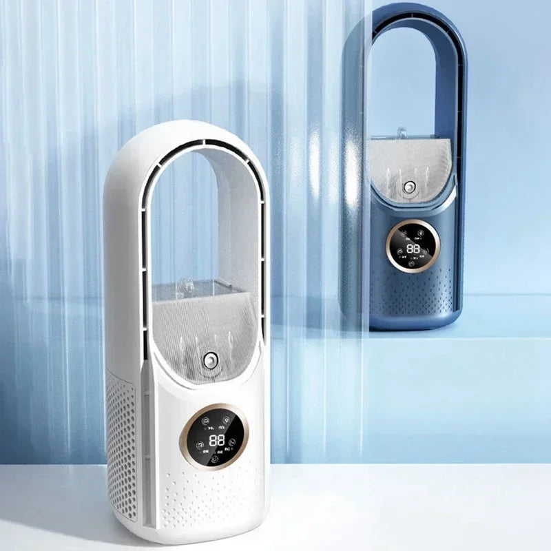 2025 Bladeless Tischventilator – 6 Geschwindigkeiten, leise Kühlung & Luftbefeuchter für Zuhause & Büro