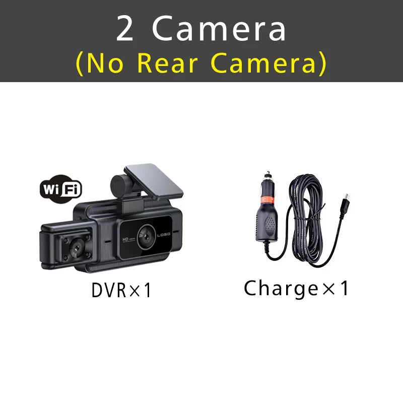 WiFi 3-Channel Dash Cam — 1080P, Cabin Lens