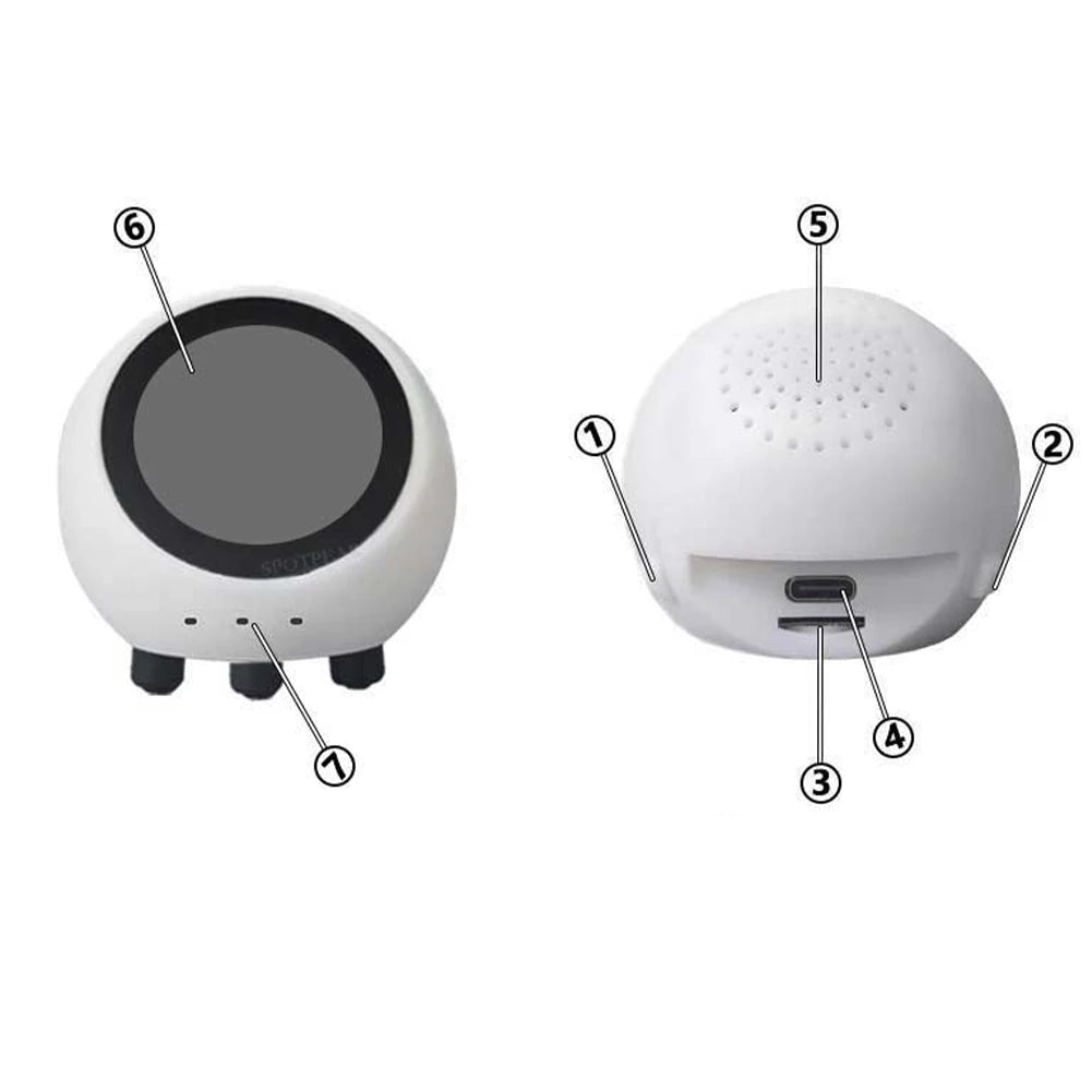 AI Voice Chat Robot No Touch Screen LCD Display Mini Robot Tabletop Ornaments Smart Assistant Robot for Home Decor(No Battery)