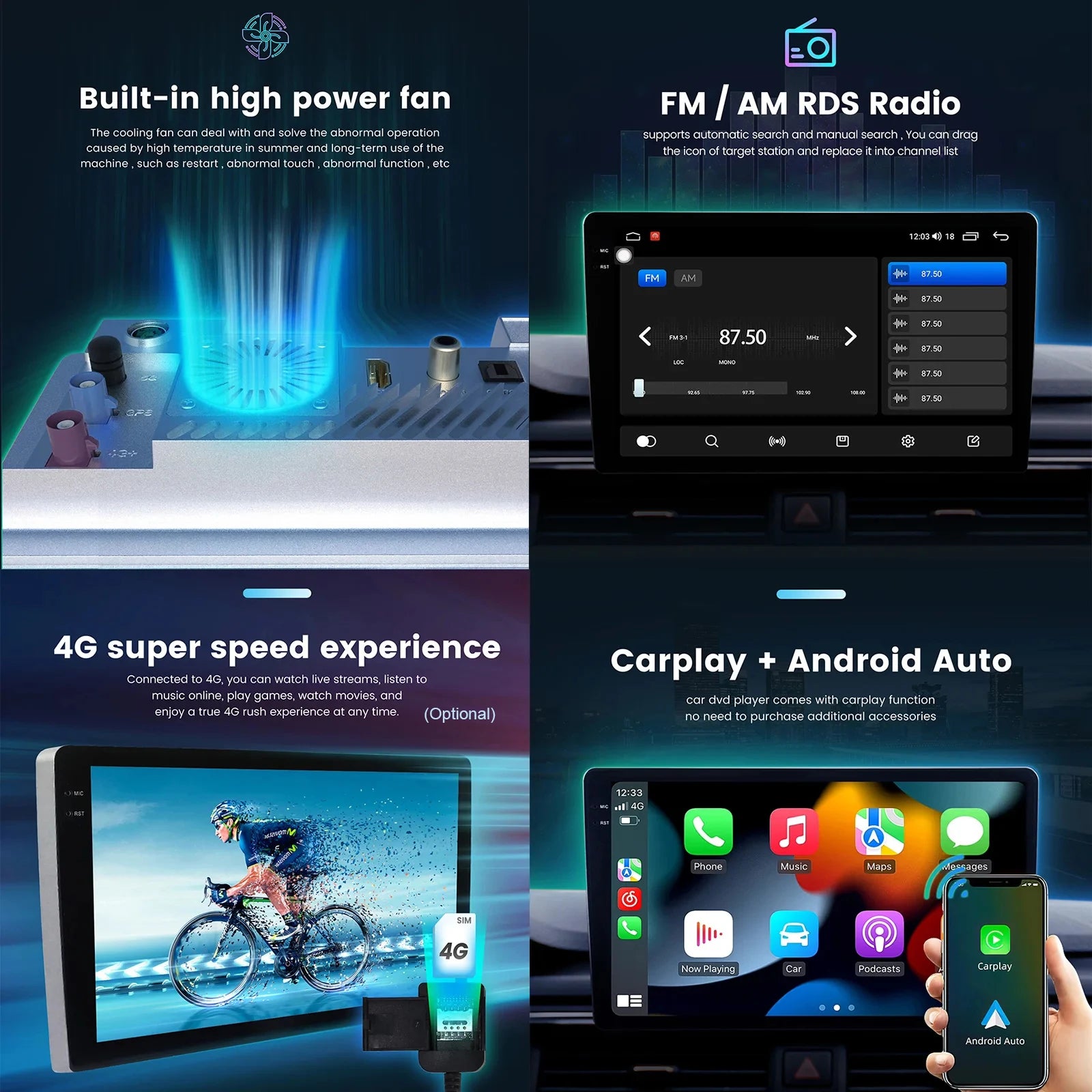 Kia Picanto Android 15 — WiFi, CarPlay, 4G