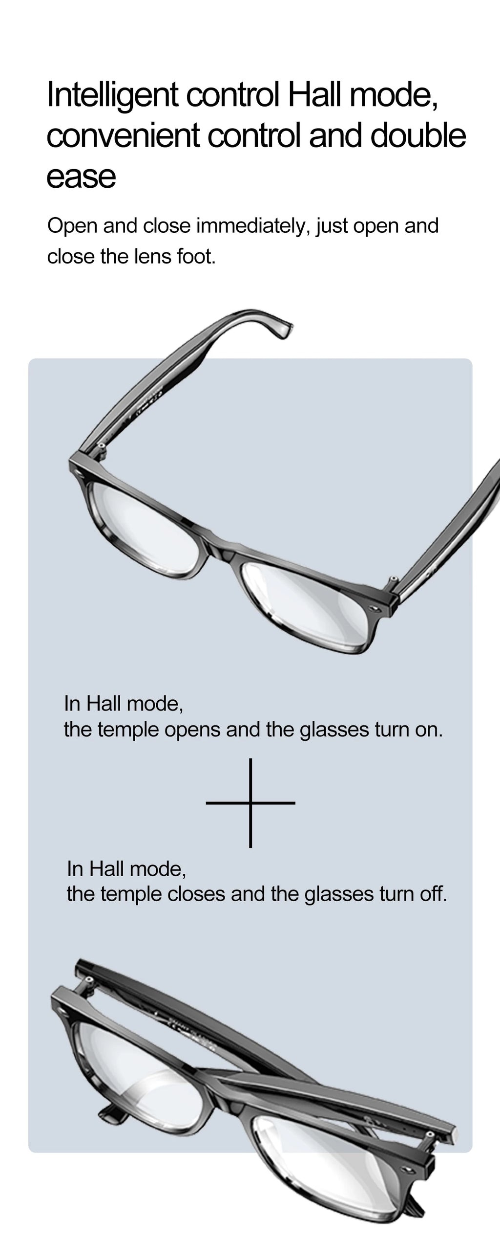 LIGE Smart Glasses – Kabelloses Bluetooth, integriertes Mikrofon, Touch-Steuerung & Übersetzung