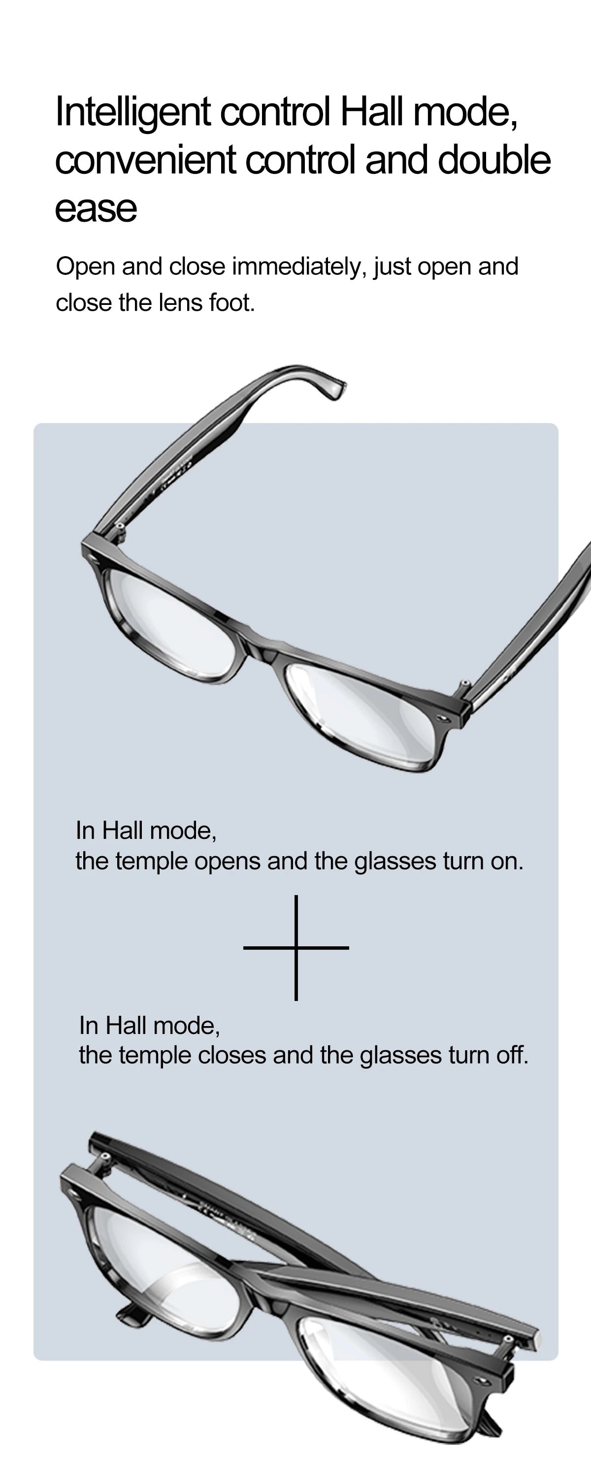 LIGE Smart Glasses – Kabelloses Bluetooth, integriertes Mikrofon, Touch-Steuerung & Übersetzung