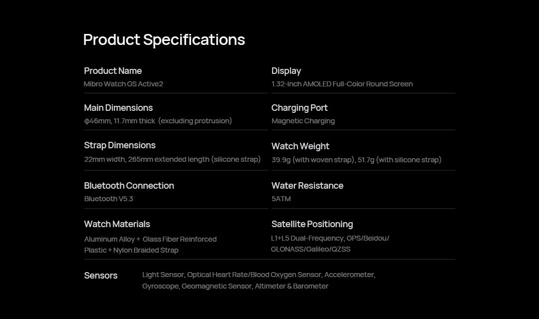 Mibro GS Active2 — AMOLED, GPS, 150+ Sports