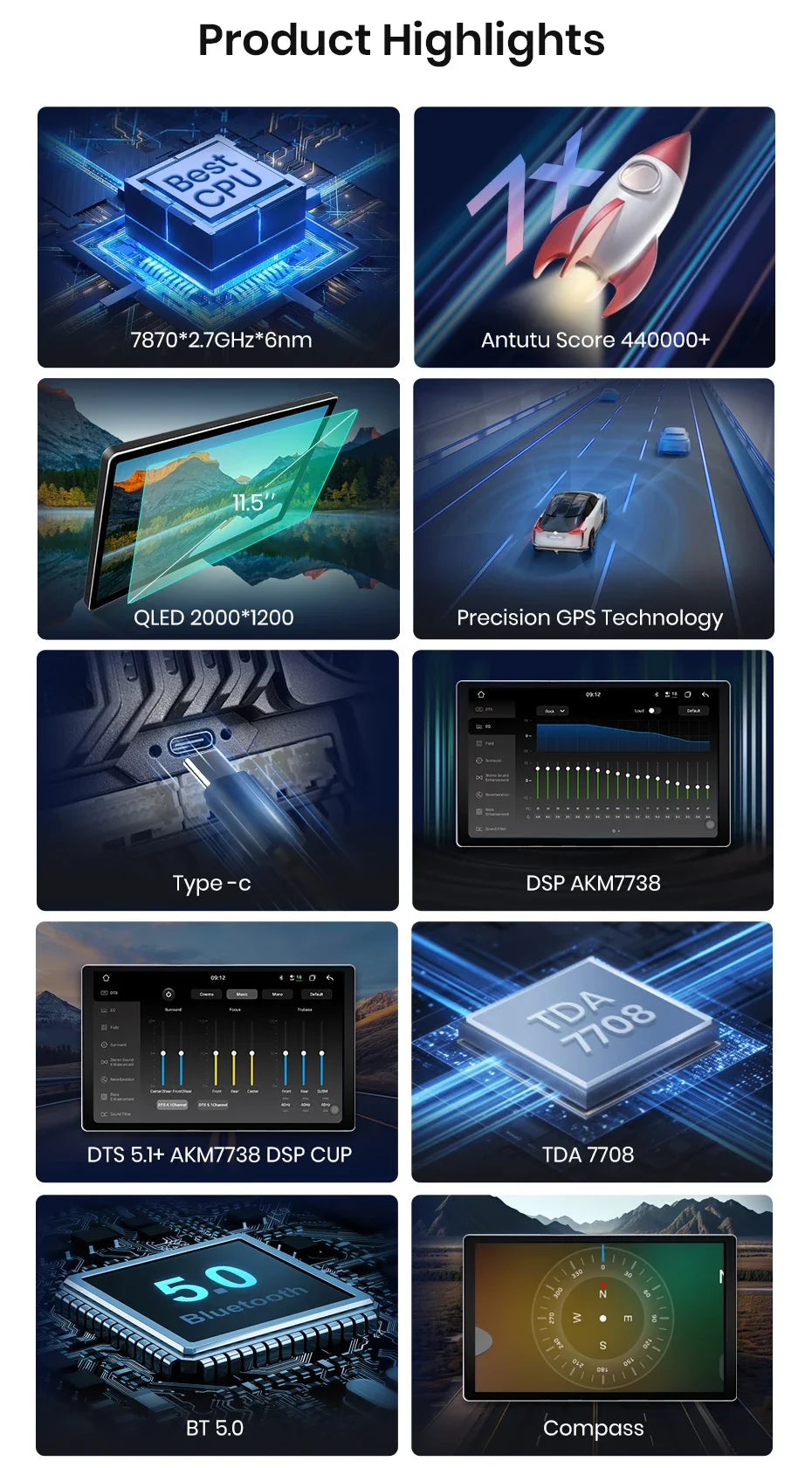 Junsun V3 Plus — 2K, Wireless CarPlay, Android Auto