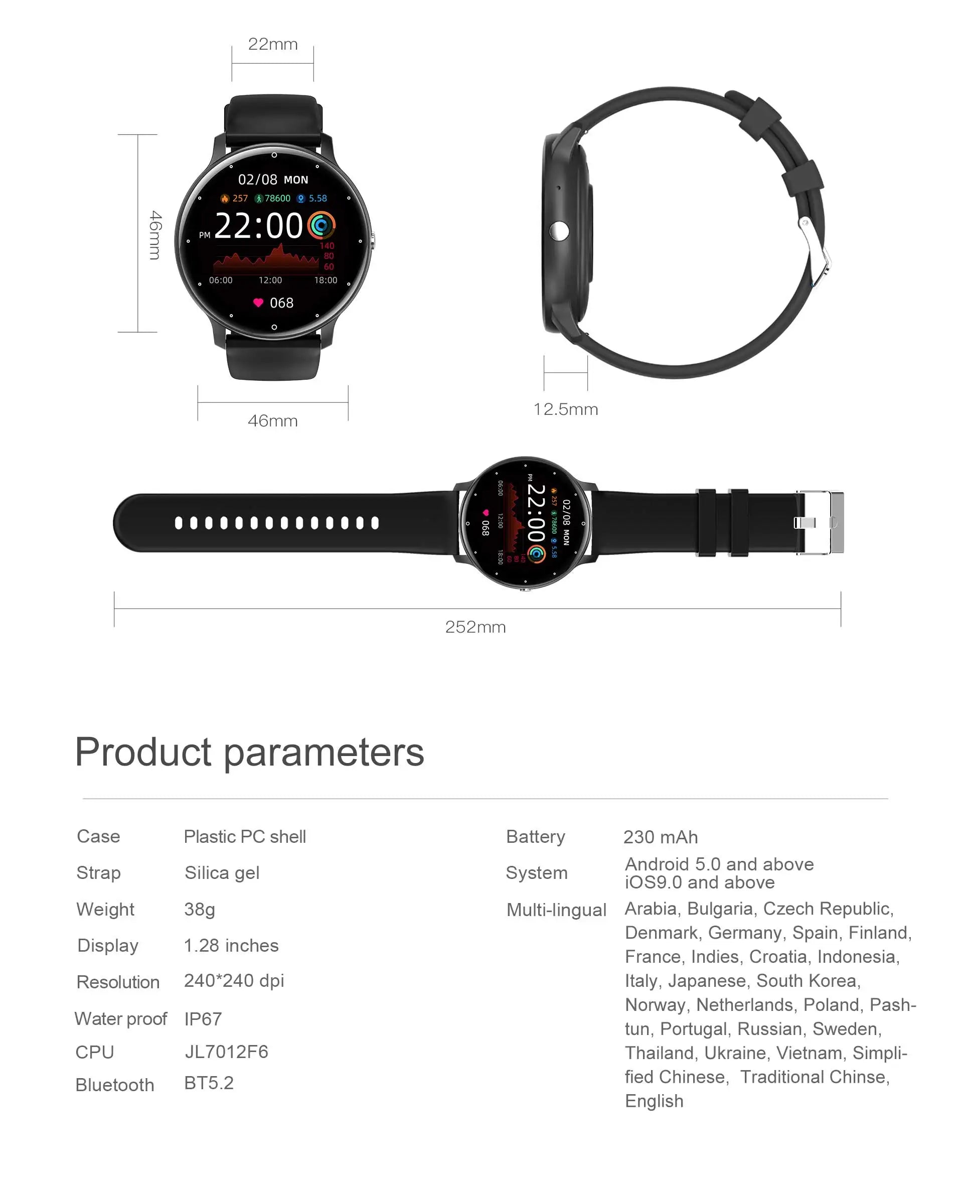 OLEVS 8201 Watch — IP67, Fitness Tracking