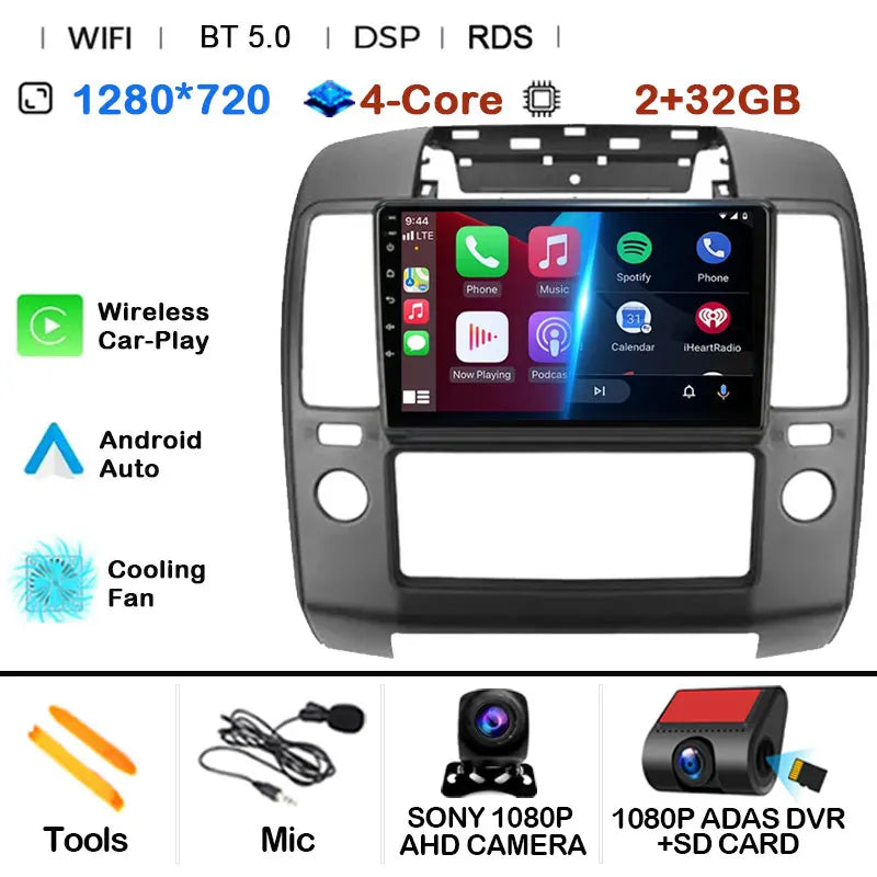 Android 15 Car Radio — Compatible with Nissan Navara D40 | GPS | DSP