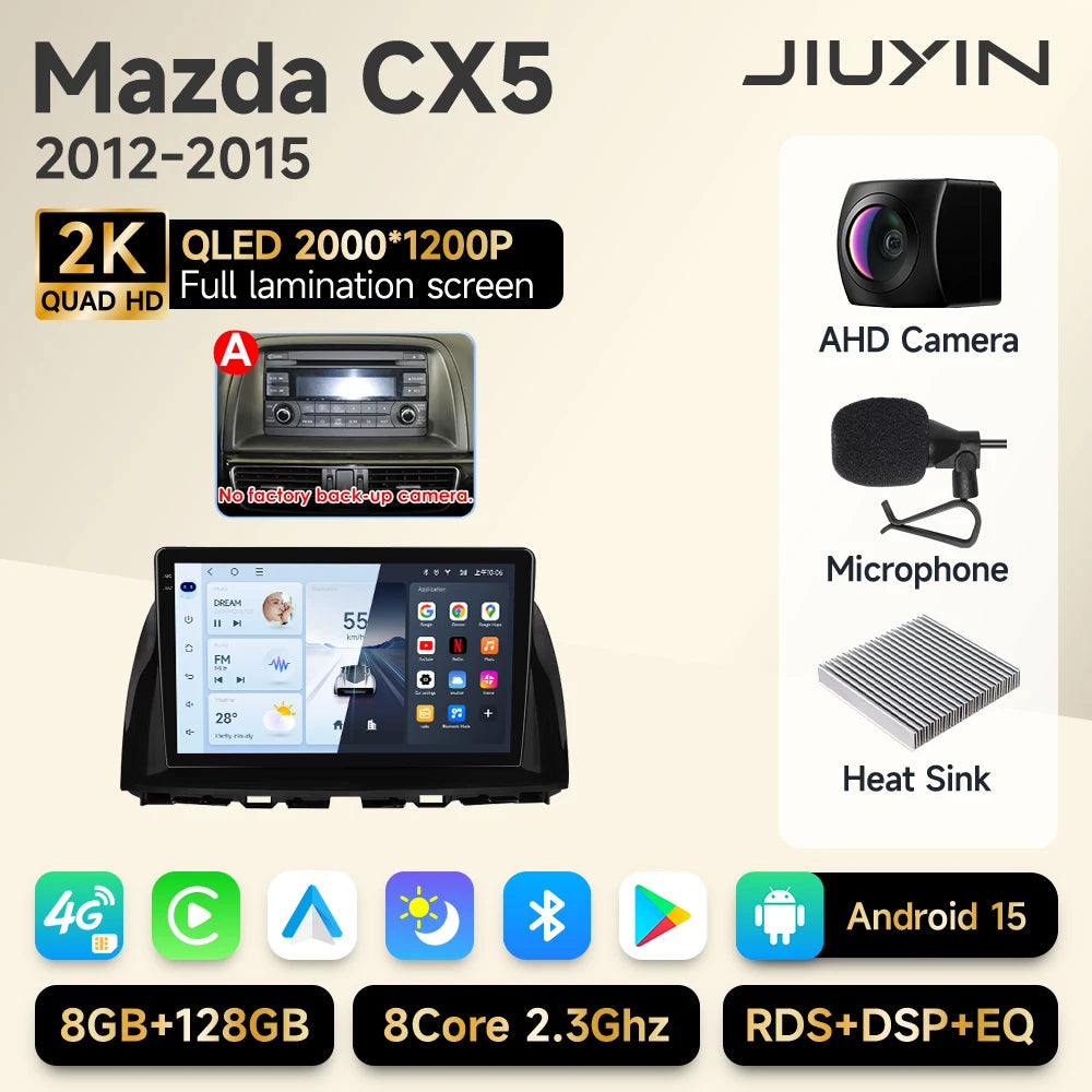 Android 15 Car Radio — Compatible with Mazda CX-5 | 2K QLED | AI Voice