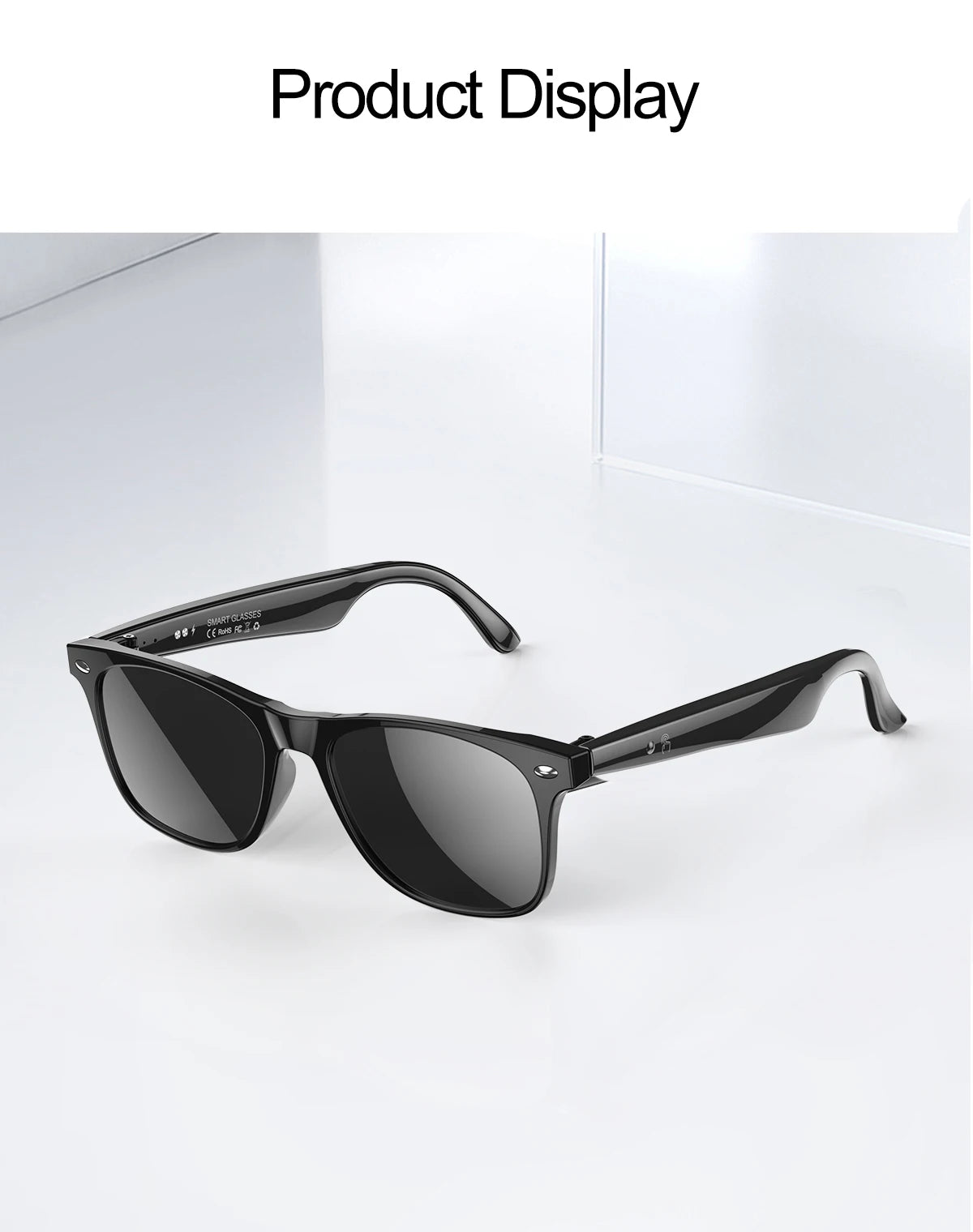 LIGE Smart Glasses – Kabelloses Bluetooth, integriertes Mikrofon, Touch-Steuerung & Übersetzung