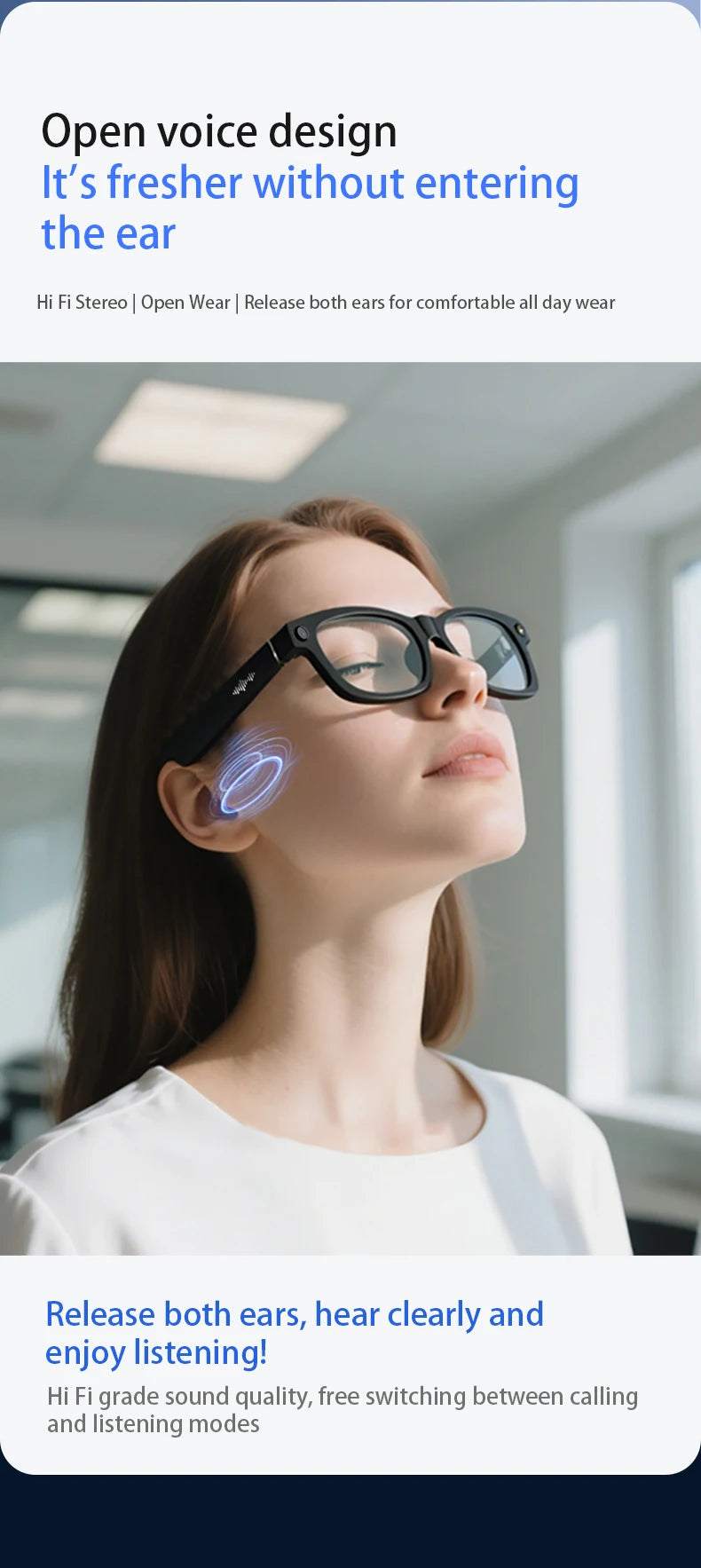 Blackview BV100 Glasses — HD Camera, Noise Cancelling