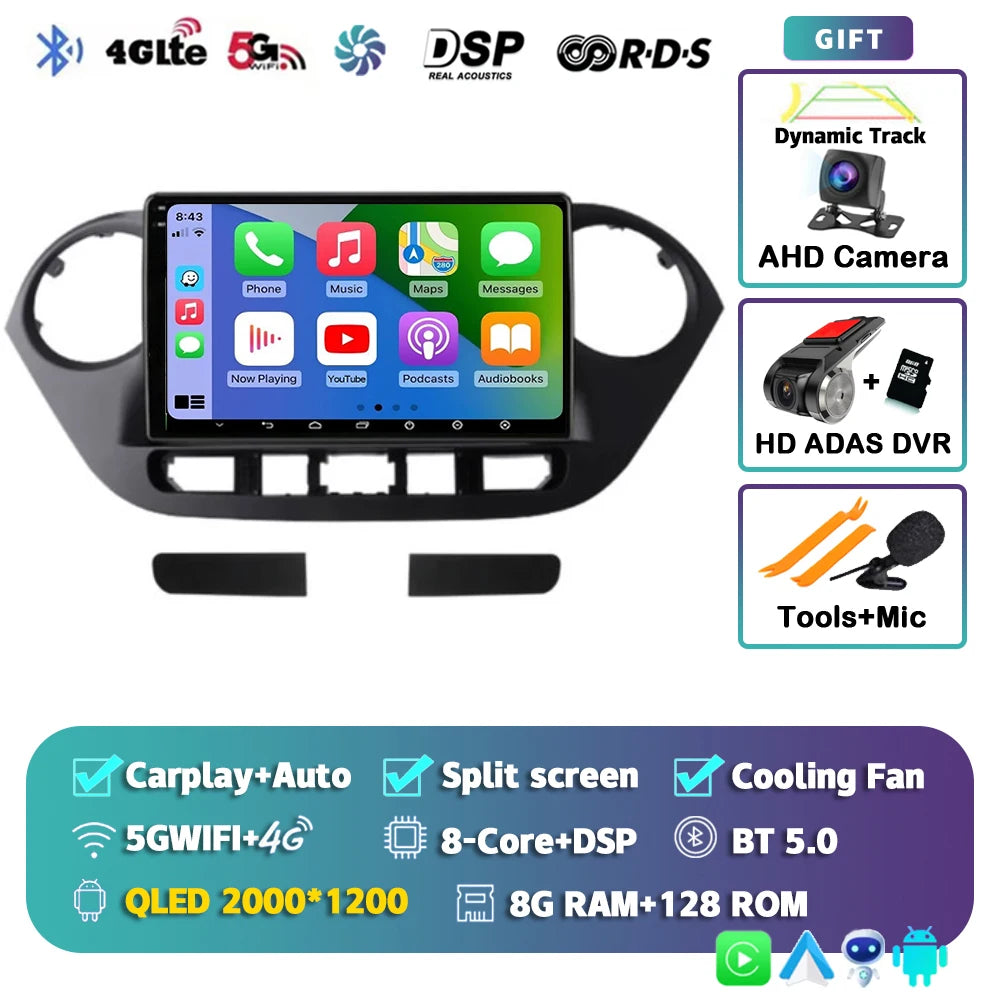 Android 15 Car Radio — Compatible with Hyundai i10 | 2K QLED | AI Voice
