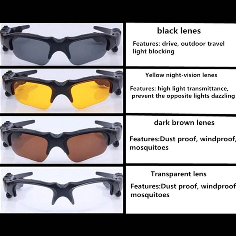 Bluetooth 5.3 Reitbrille — kabelloser Stereoklang, Sportfahren, Radfahrsonnenbrille