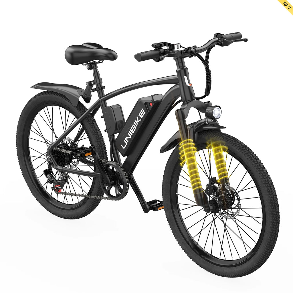 UNIBIKE Q7 Adult Electric Bike 250W Motor 36V10AH Battery E-bike Folding City Commuting 26 Inch Tire Portable Electric Bicycle