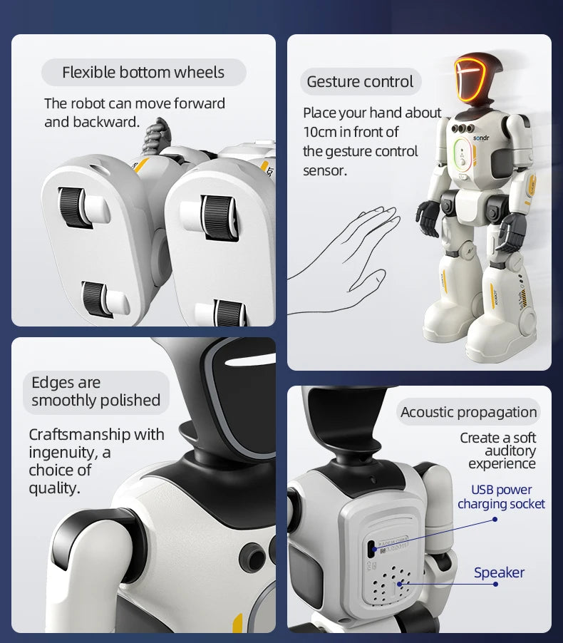 Intelligent RC Robot Programming Gesture Sensing Remote Controll Robots Smart Intelligent Dancing RC Robot Toy Gift for Kid R40