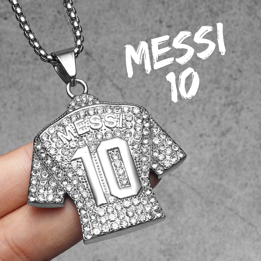 Football Jersey Messi Cristiano Ronaldo Neymar Mbappé Harland Men Necklaces Stainless Steel Pendant Chain Fashion Jewelry Gifts