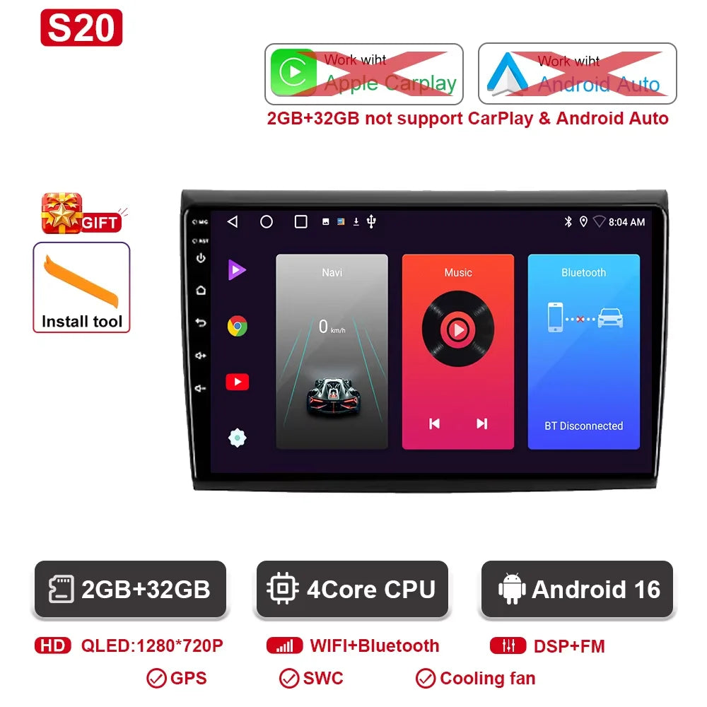 Fiat Bravo Android — 2K QLED, CarPlay, 4G
