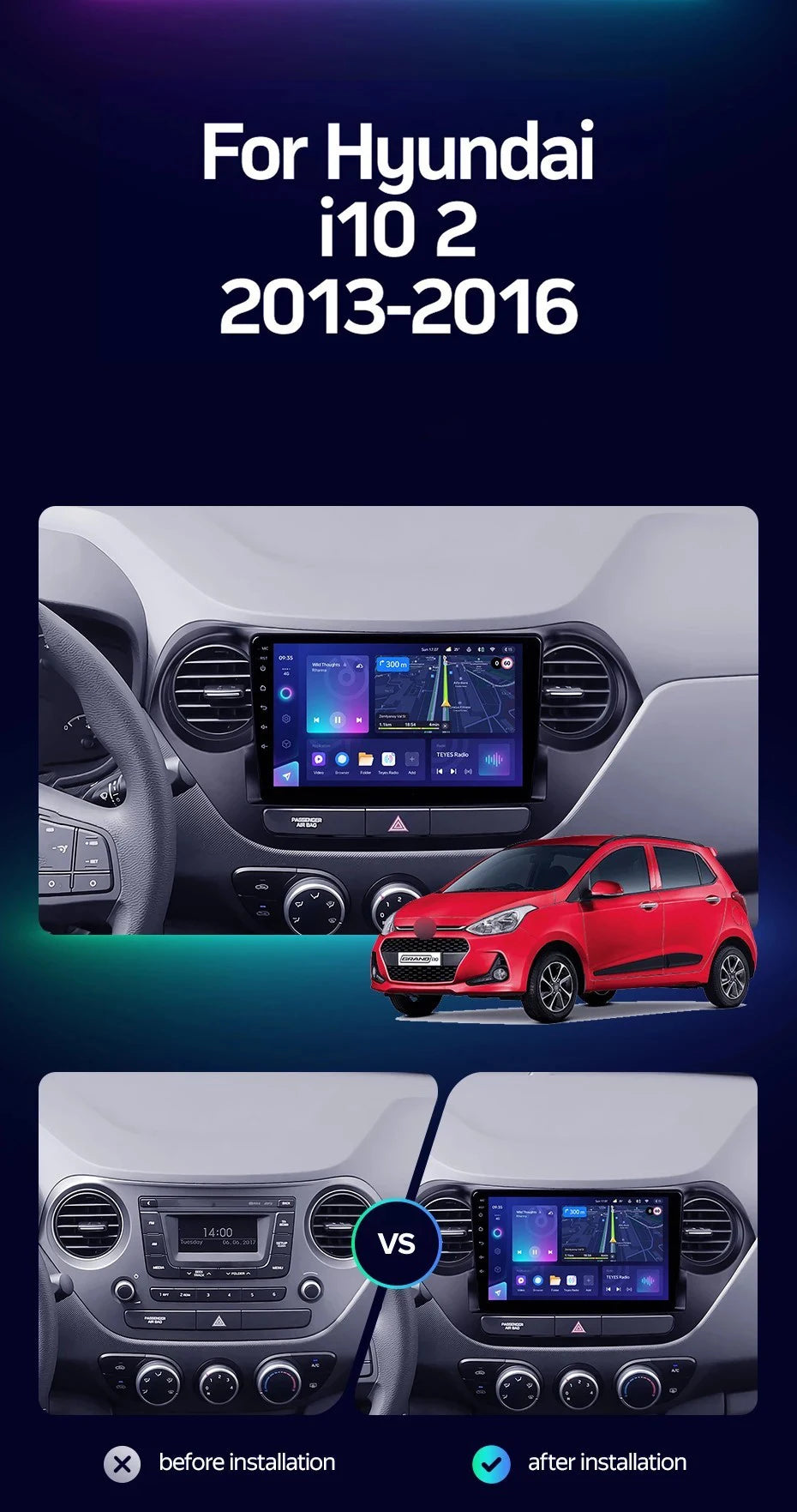 Hyundai i10 Android 15 — 2K QLED, AI Voice