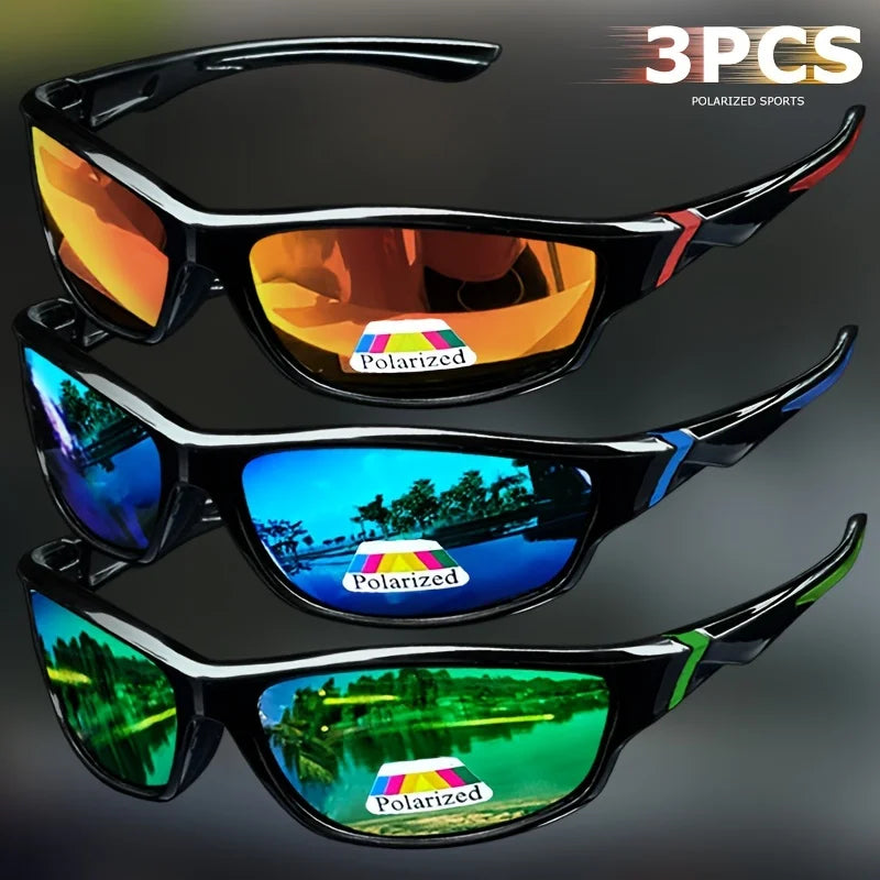 Lunettes de soleil sport vintage — UV400, anti-reflet, pêche, course et cyclisme, hommes et femmes