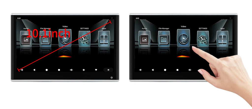 Carsanbo 10,1" Auto-Kopfstützenmonitor – Android 11, 1080P IPS Touch, 73 Auto-Logos